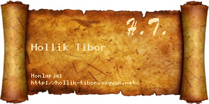 Hollik Tibor névjegykártya